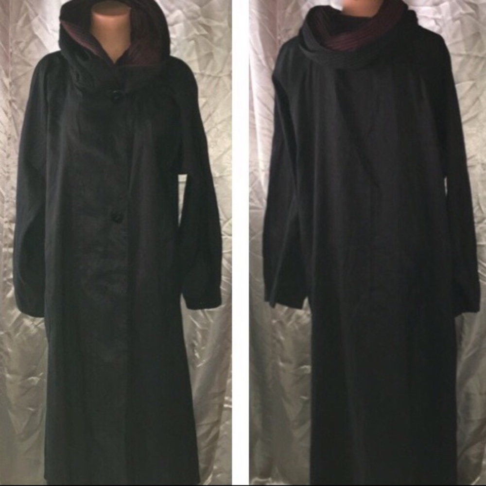 Silky Reversible Long Witchy Cape Robe Jacket - Picture 2 of 8